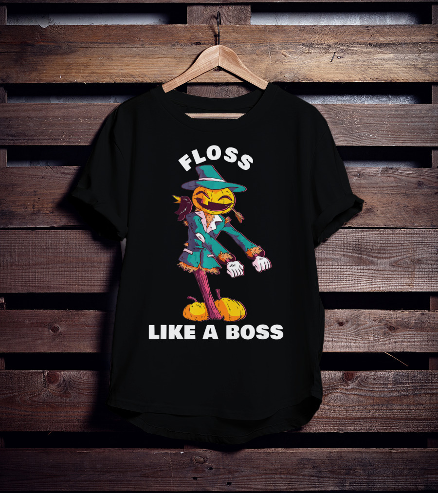 Floss Like A Boss Pumpkin Scarecrow Dance T-Shirt