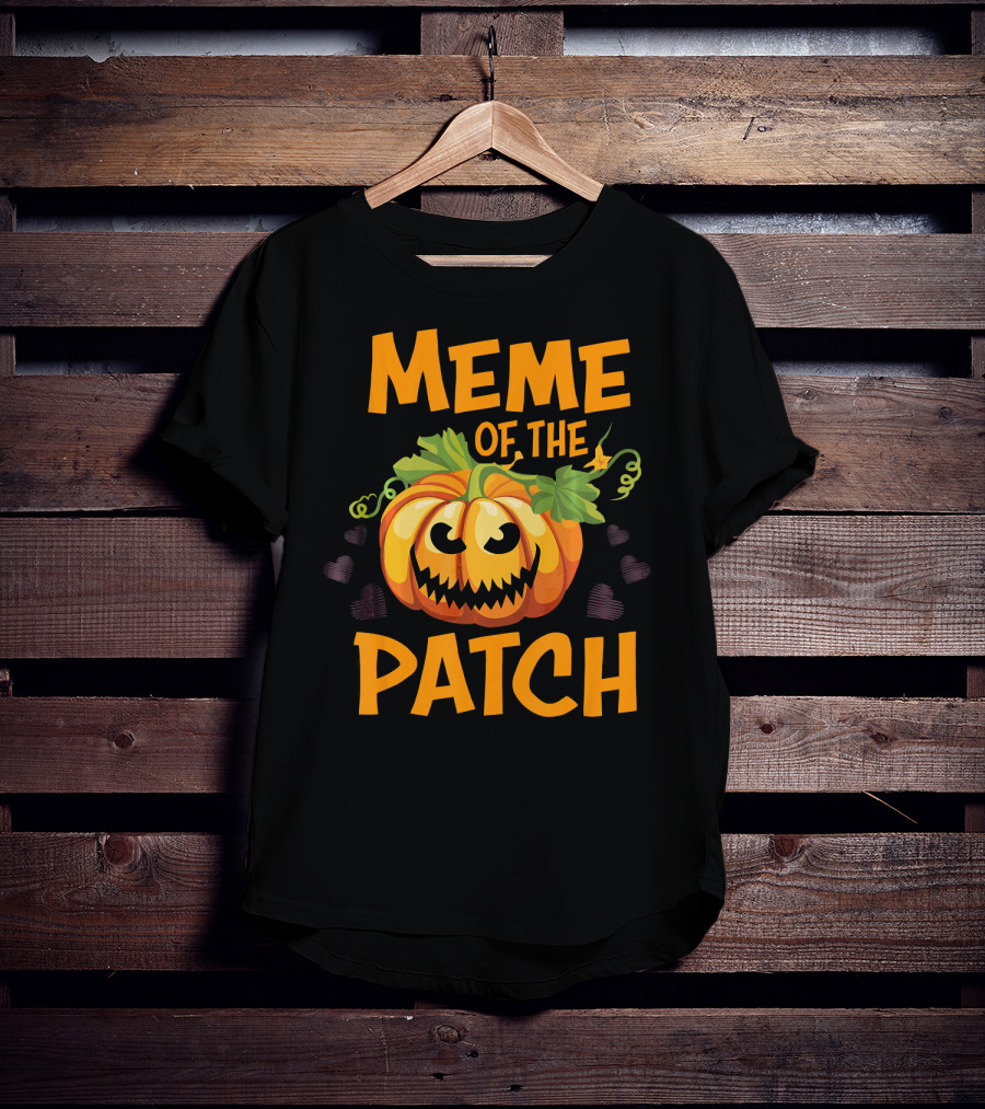 Meme Of The Patch Pumpkin With Leaves And Heart Details T-Shirt