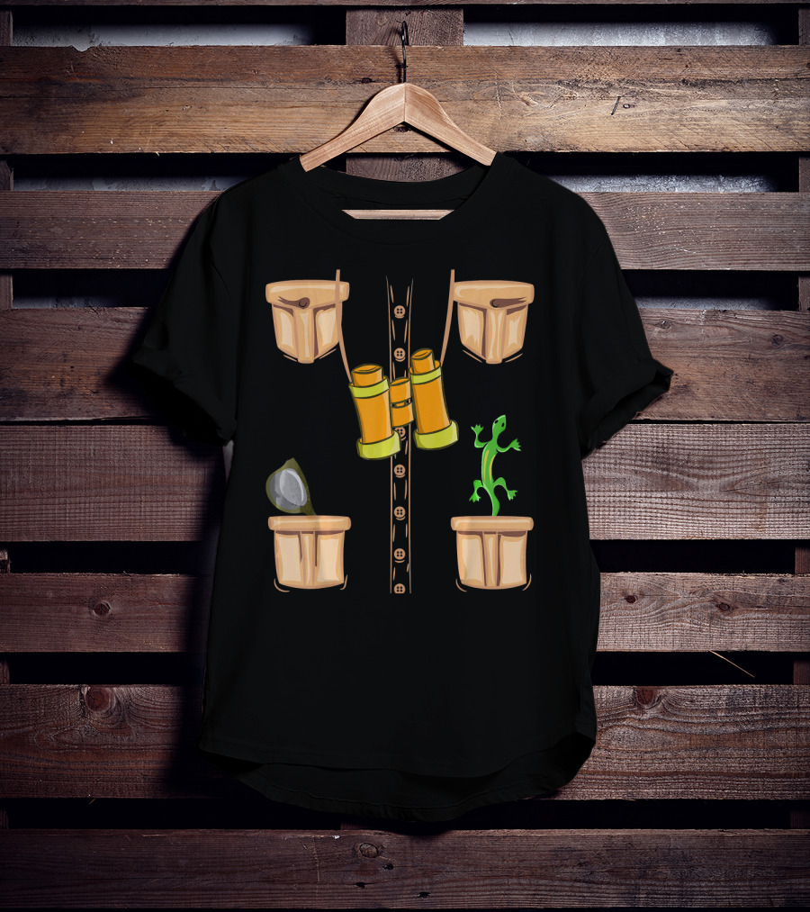 Halloween Animal Zookeeper Jungle Safari Binoculars Lizard Costume T-Shirt