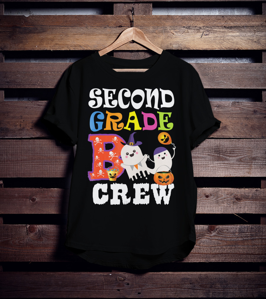 Halloween Second Grade Boo Crew Ghosts And Pumpkins T-Shirt