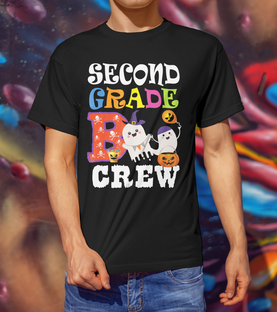 Halloween Second Grade Boo Crew Ghosts And Pumpkins T-Shirt