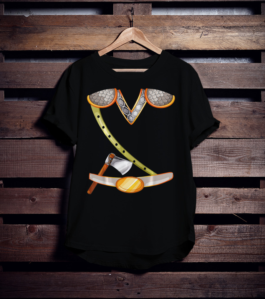 Viking Costume Norse Axe And Armor Halloween Idea T-Shirt