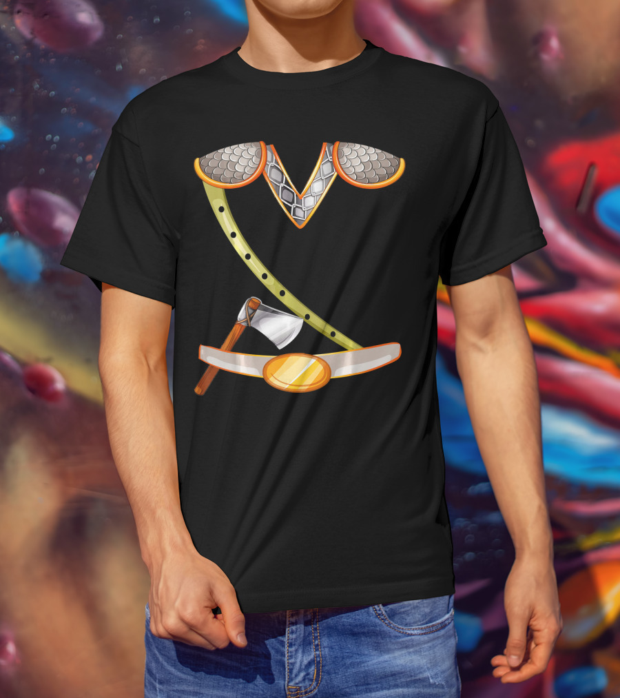 Viking Costume Norse Axe And Armor Halloween Idea T-Shirt