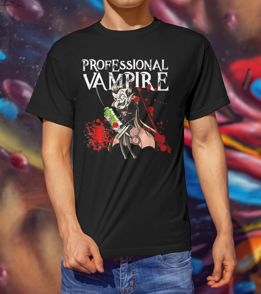 Professional Vampire Phlebotomist Joke Meme Vlad Drac T-Shirt