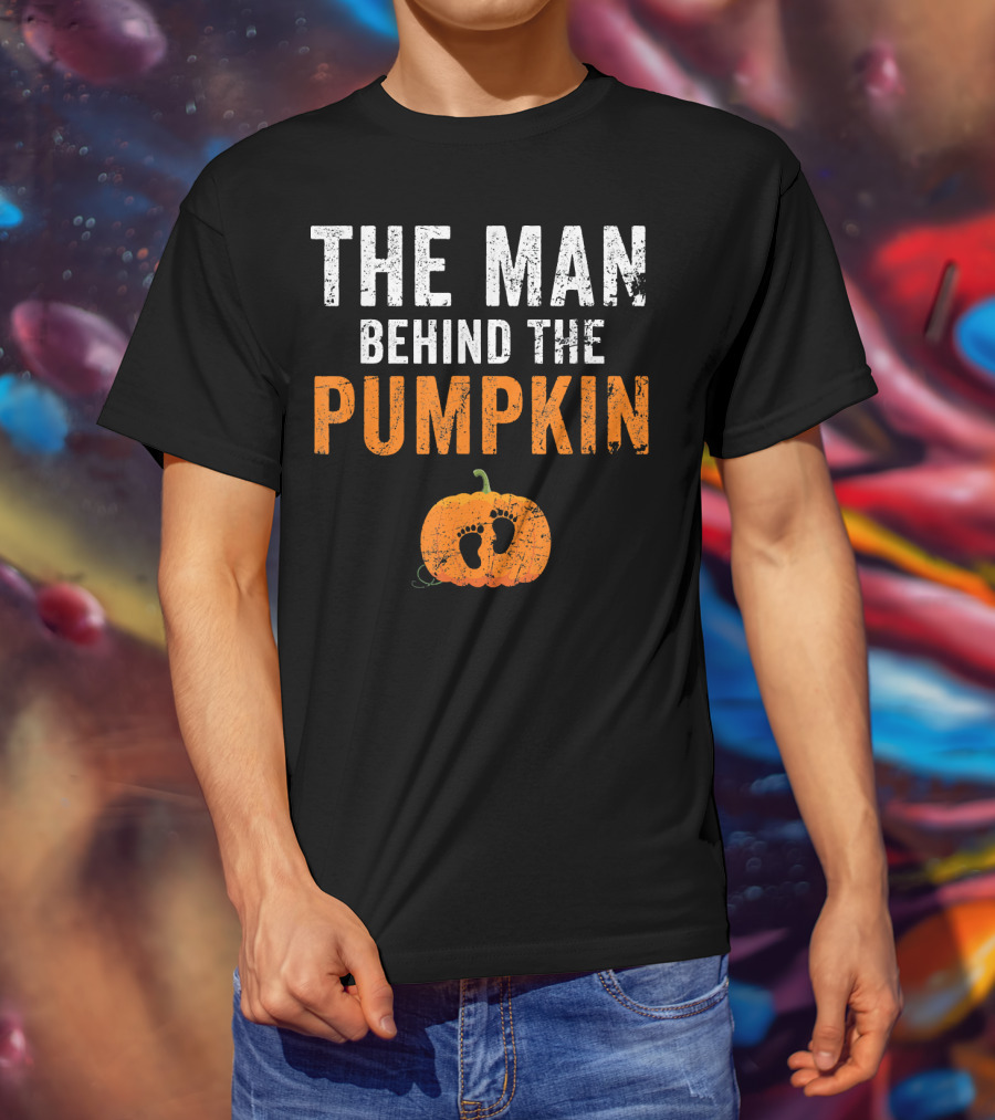 The Man Behind The Pumpkin Featuring Baby Footprints T-Shirt