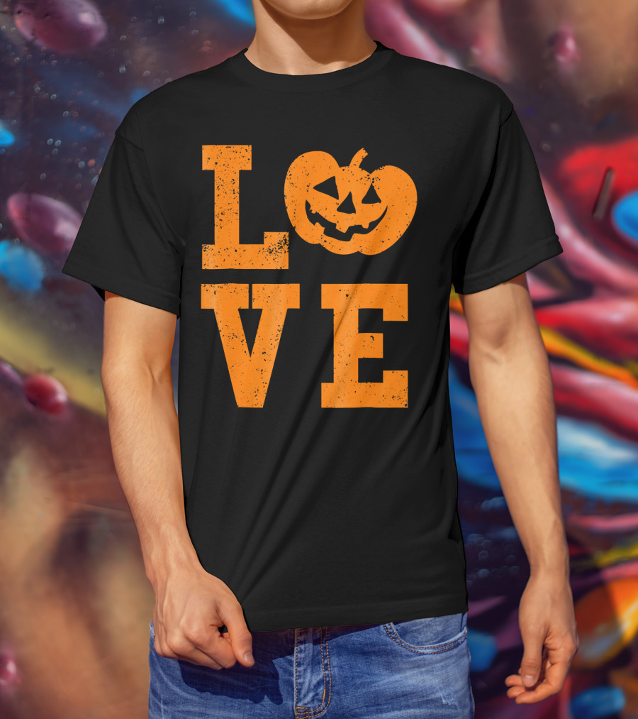 LOVE Halloween Funny Jack O Lantern T-Shirt