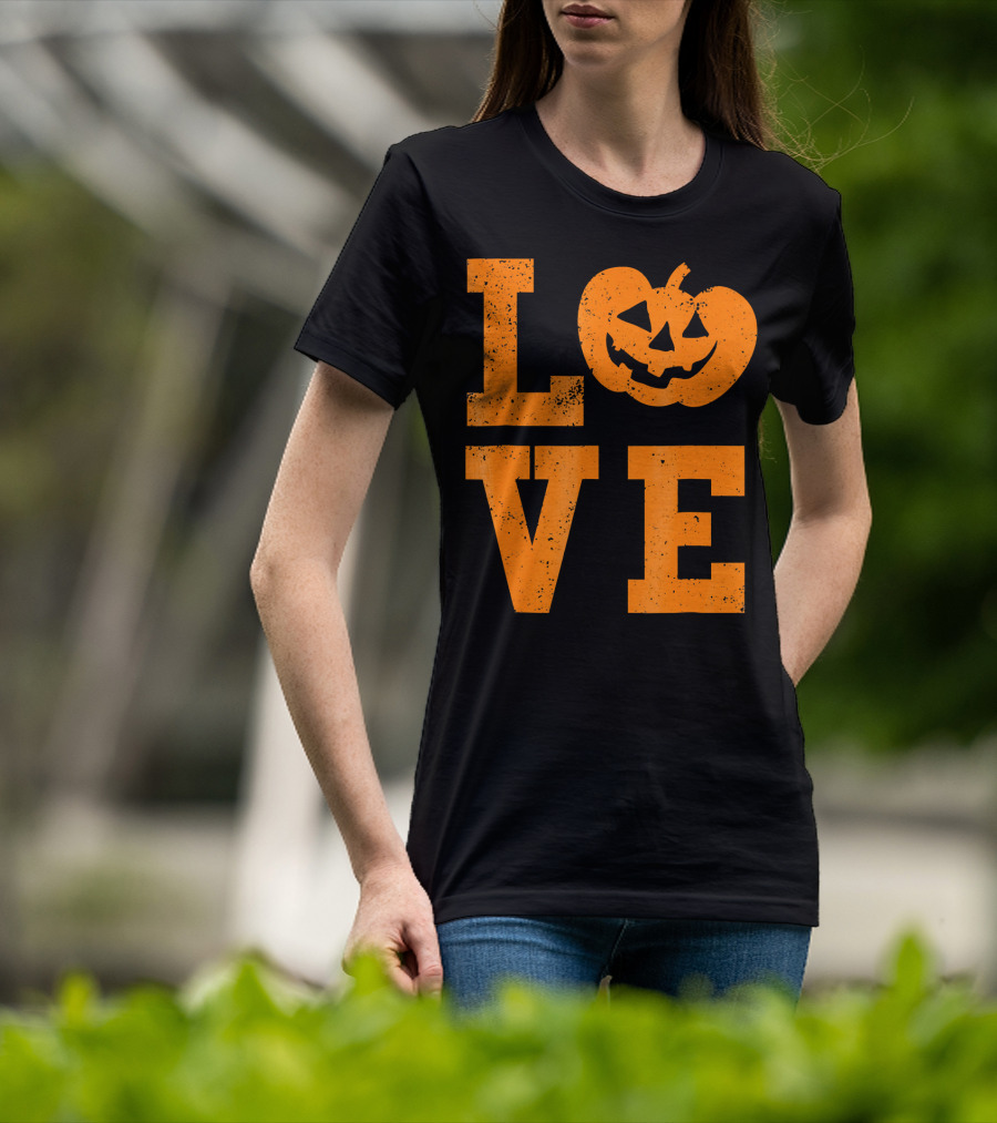 LOVE Halloween Funny Jack O Lantern T-Shirt