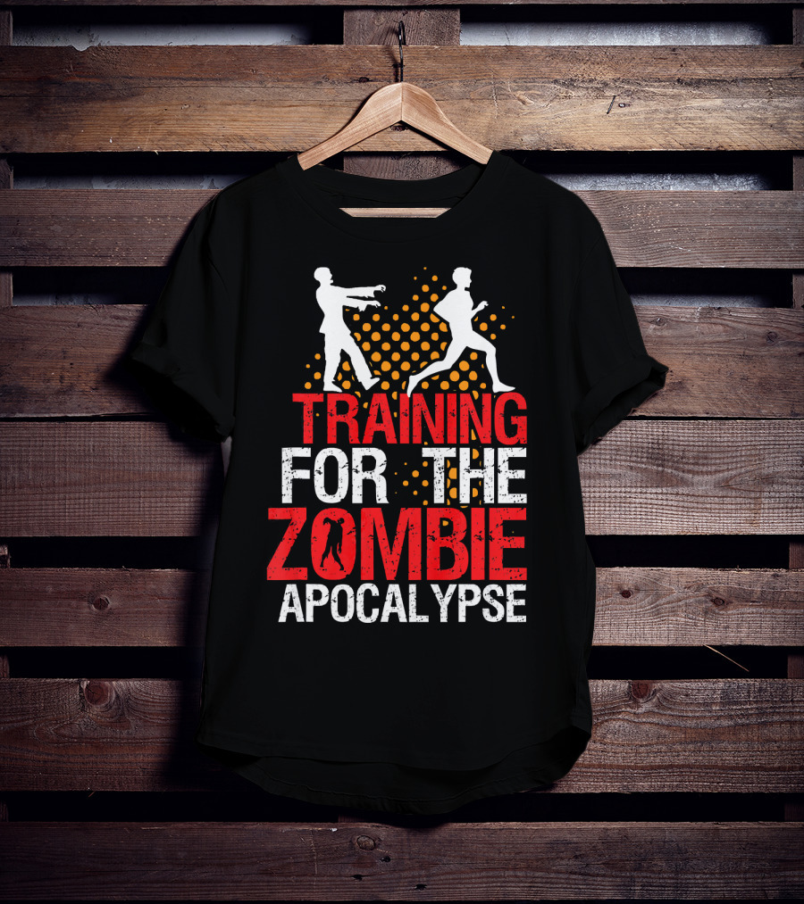 Training For The Zombie Apocalypse Marathon Running Humor T-Shirt