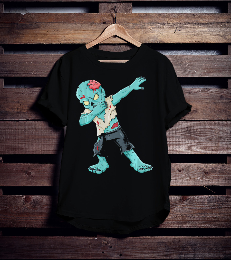 Dabbing Zombie Kid With Exposed Brain T-Shirt