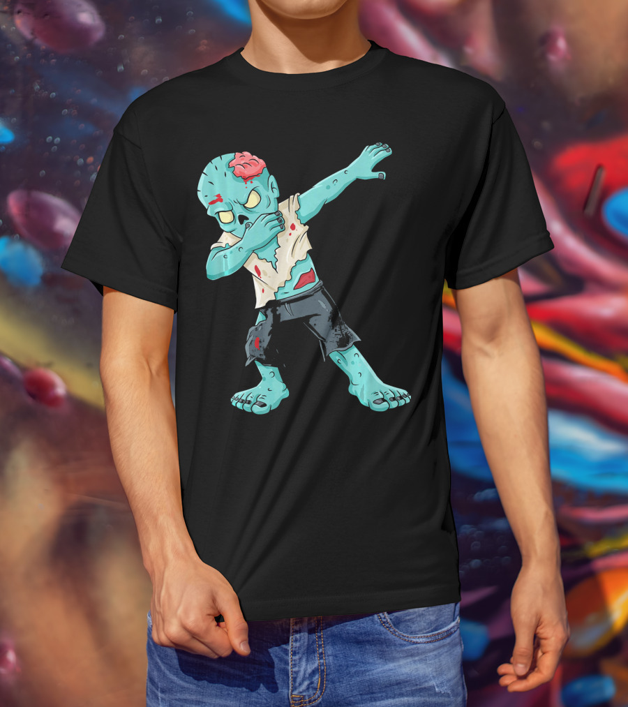 Dabbing Zombie Kid With Exposed Brain T-Shirt