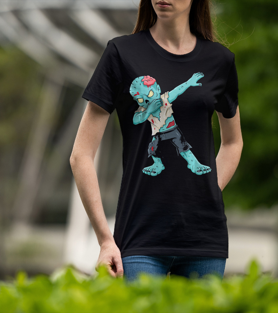 Dabbing Zombie Kid With Exposed Brain T-Shirt