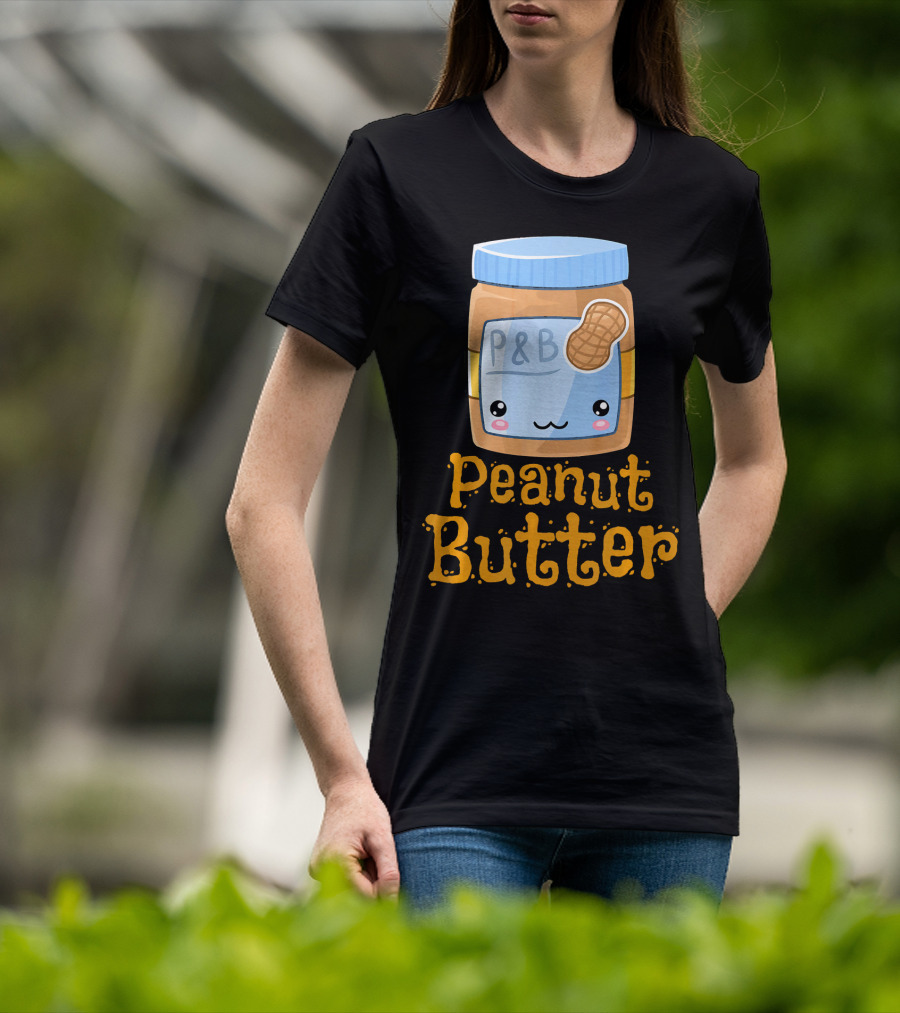 Kawaii Peanut Butter P&B Cute Face Jar T-Shirt