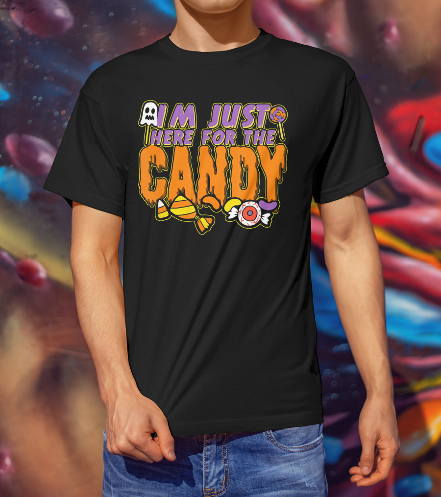 I'm Just Here For The Candy Halloween Costume Dress Kids Adults T-Shirt