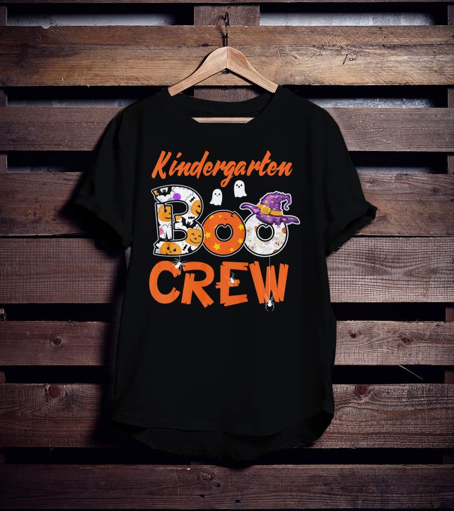 Kindergarten Boo Crew Halloween Party Kids Teacher T-Shirt