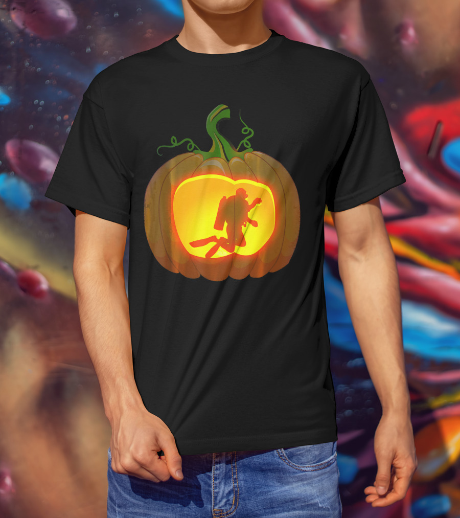 Scuba Diving Pumpkin Carving T-Shirt