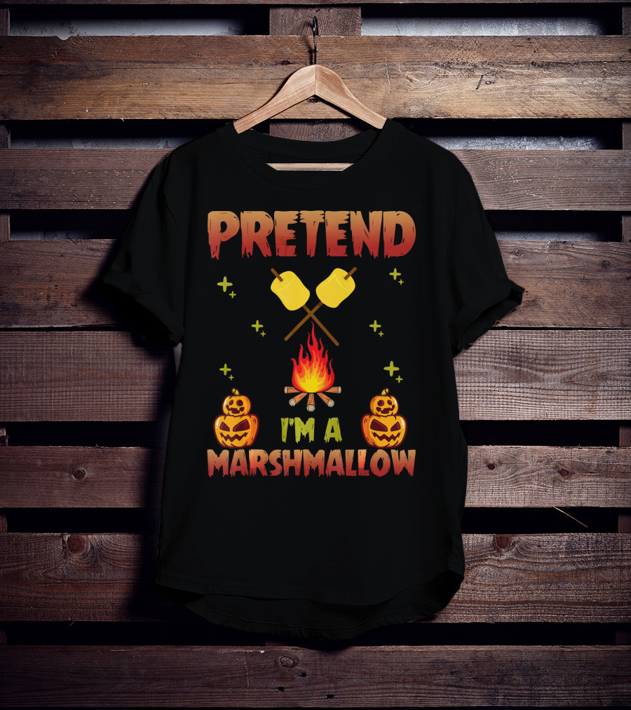 Pretend I'm A Marshmallow Halloween Campfire Jack-O'-Lanterns T-Shirt