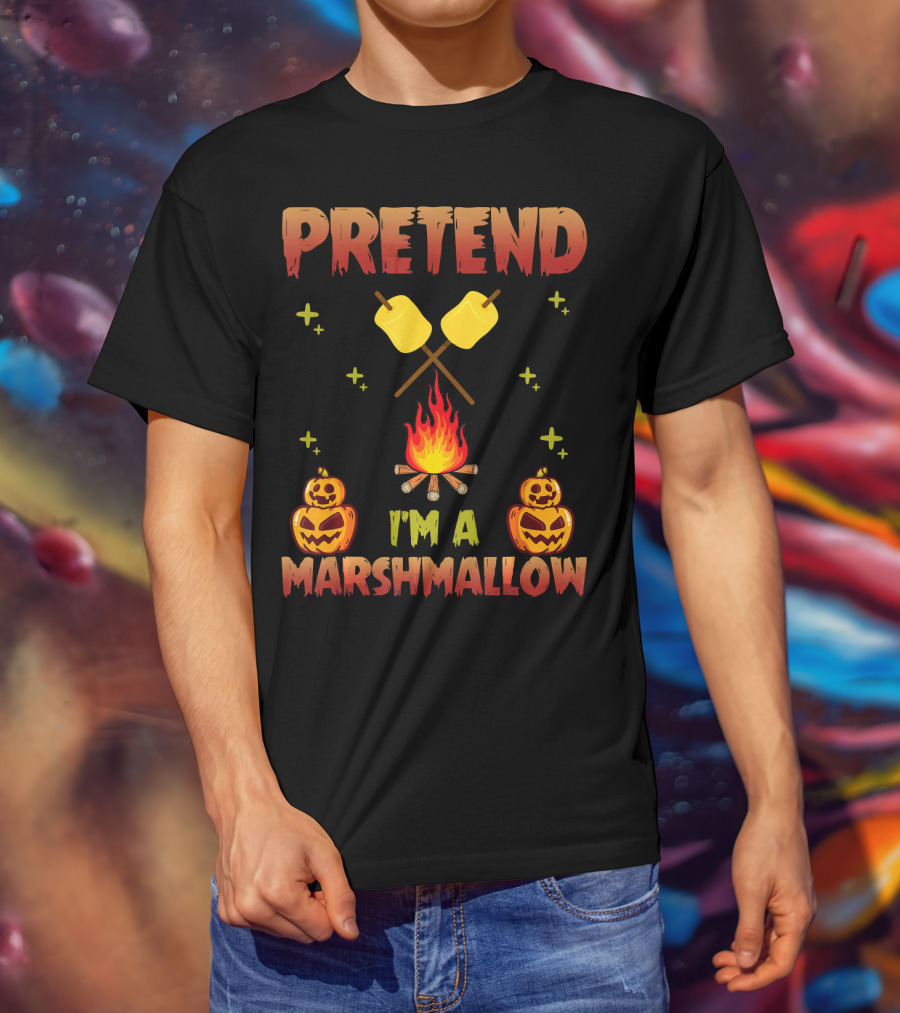 Pretend I'm A Marshmallow Halloween Campfire Jack-O'-Lanterns T-Shirt