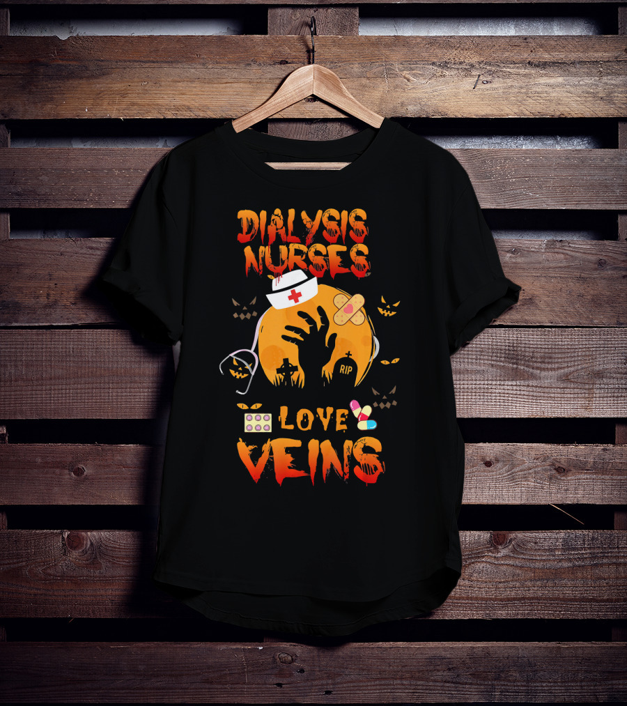 Dialysis Nurses Love Veins Halloween Cosplay T-Shirt