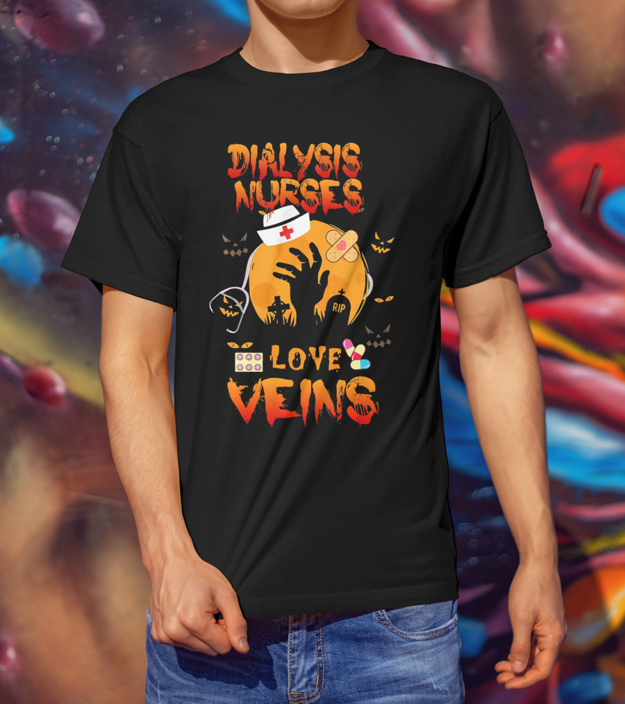 Dialysis Nurses Love Veins Halloween Cosplay T-Shirt