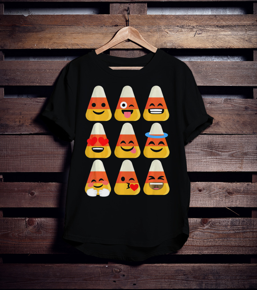 Candy Corn Emoji Faces Kawaii Expressions T-Shirt