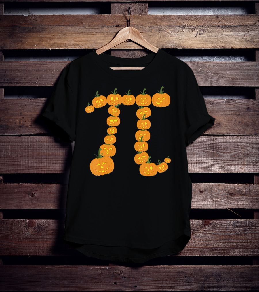 Halloween Pumpkin Pi Symbol Math Fun T-Shirt