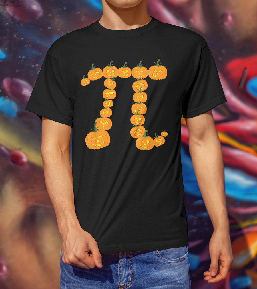 Halloween Pumpkin Pi Symbol Math Fun T-Shirt