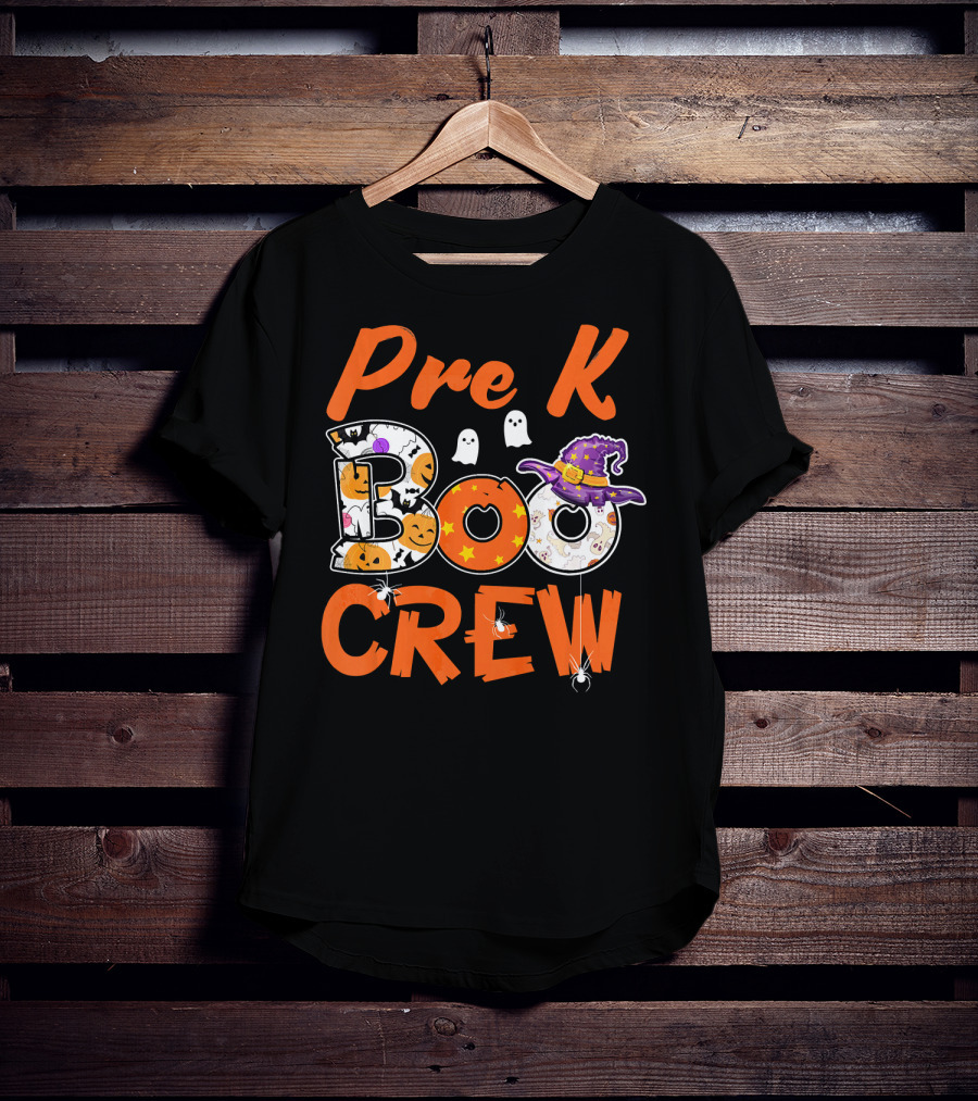 Pre K Boo Crew Teacher Kids Halloween T-Shirt