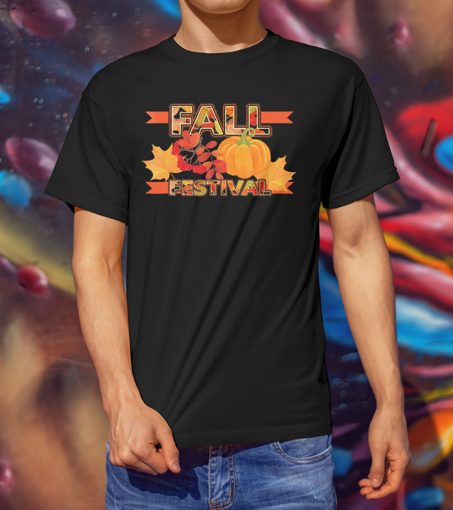 Fall Festival Autumn Leaves Pumpkin T-Shirt