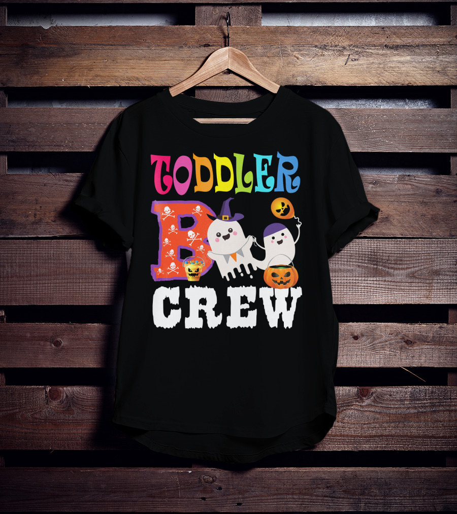 Toddler Boo Crew Halloween Ghosts And Skulls T-Shirt