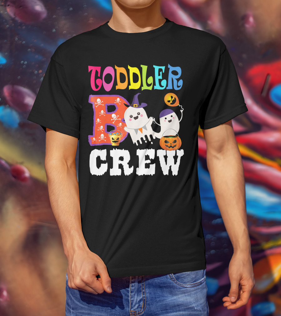 Toddler Boo Crew Halloween Ghosts And Skulls T-Shirt