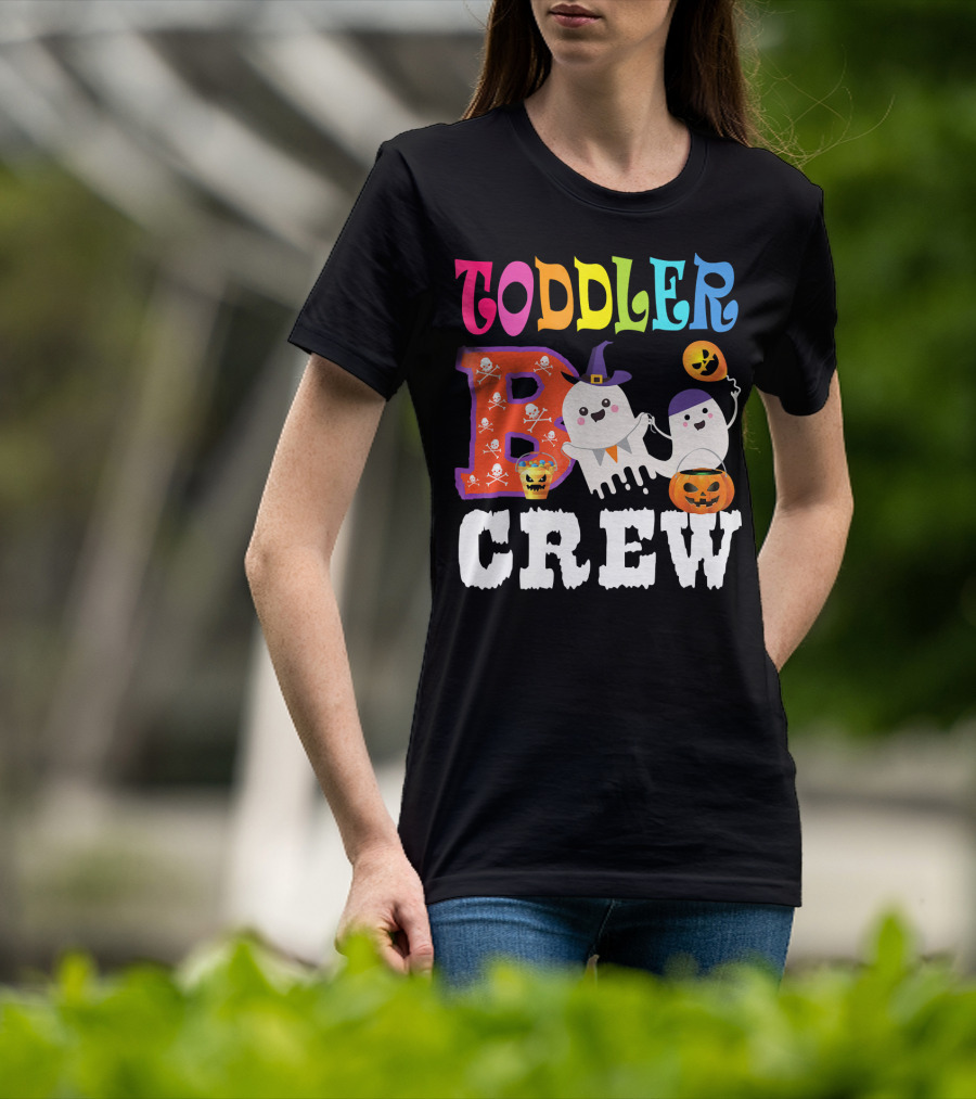 Toddler Boo Crew Halloween Ghosts And Skulls T-Shirt