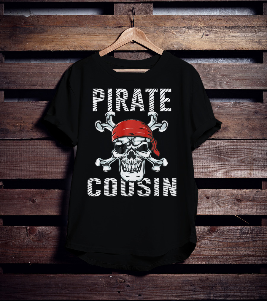 Pirate Cousin Skull Crossbones Bandana T-Shirt