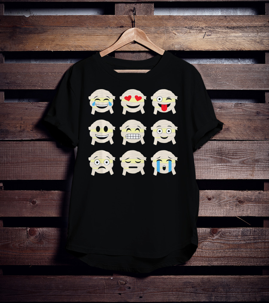 Mummy Emoji Funny Faces Emoticon Mummies Collection T-Shirt