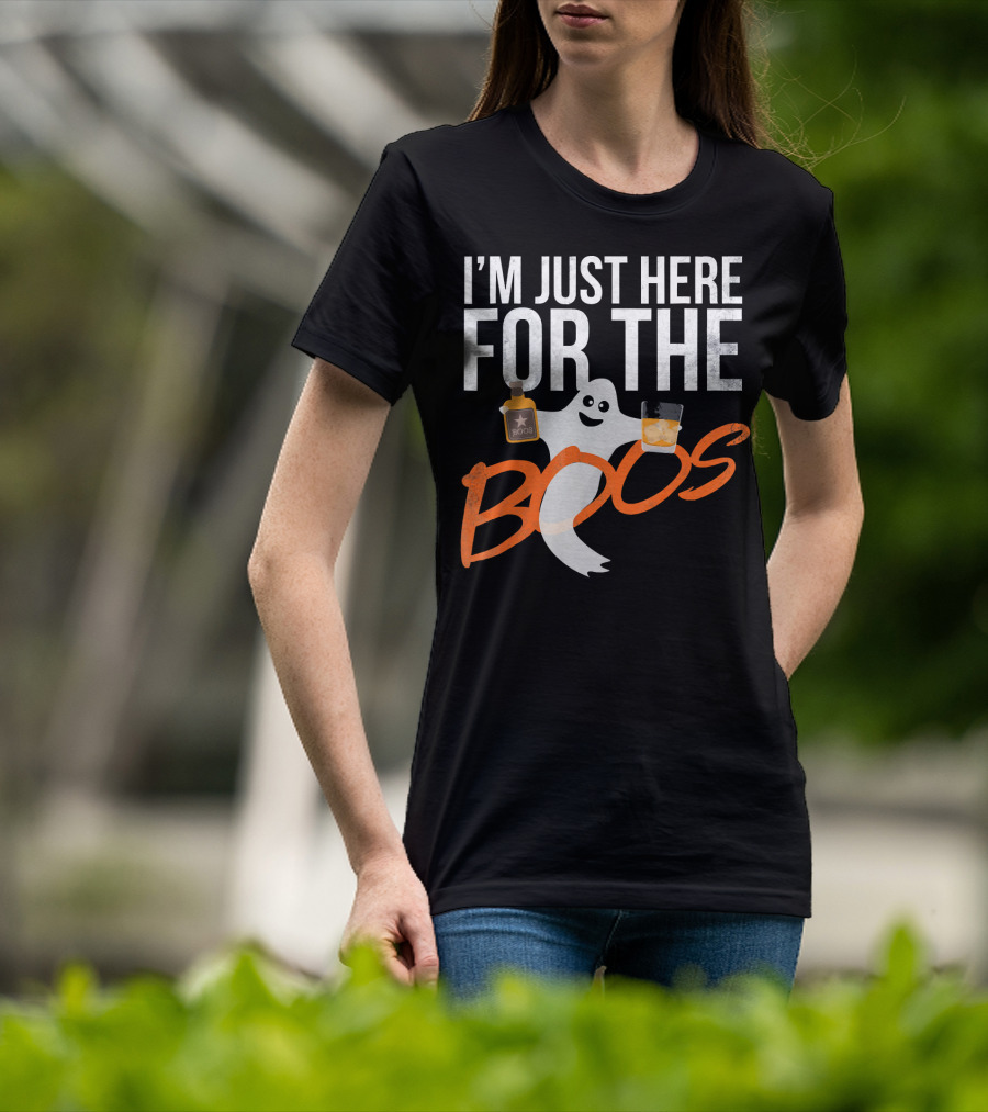 I'm Just Here For The Boos Funny Ghost Whisky T-Shirt