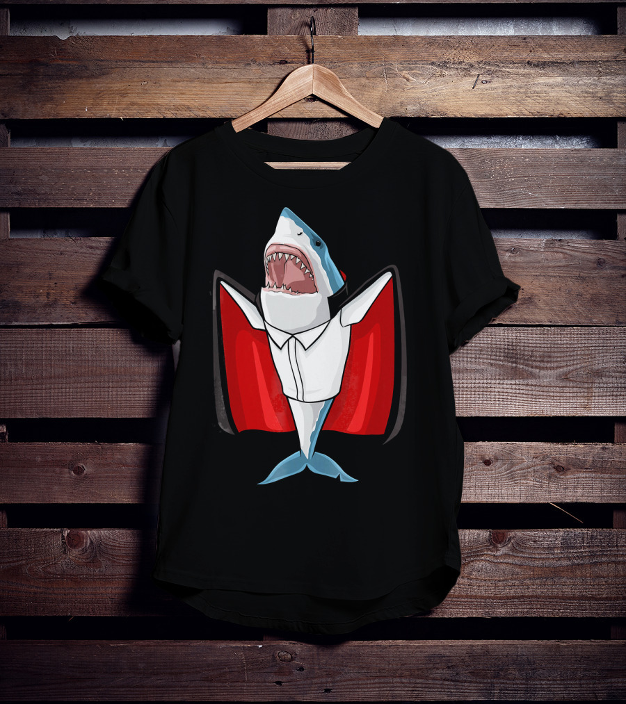 Halloween Shark Vampire Funny Costume T-Shirt