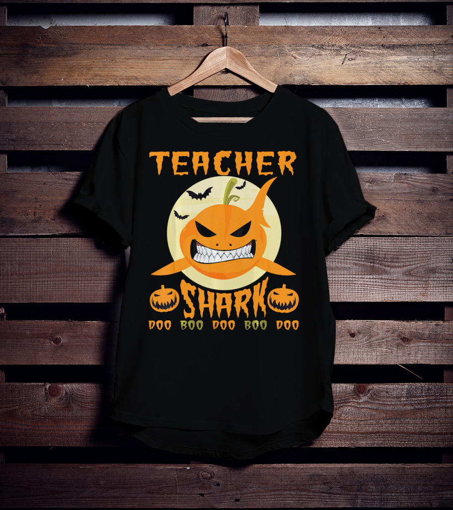 Teacher Shark Doo Doo Boo Boo Pumpkin Halloween T-Shirt