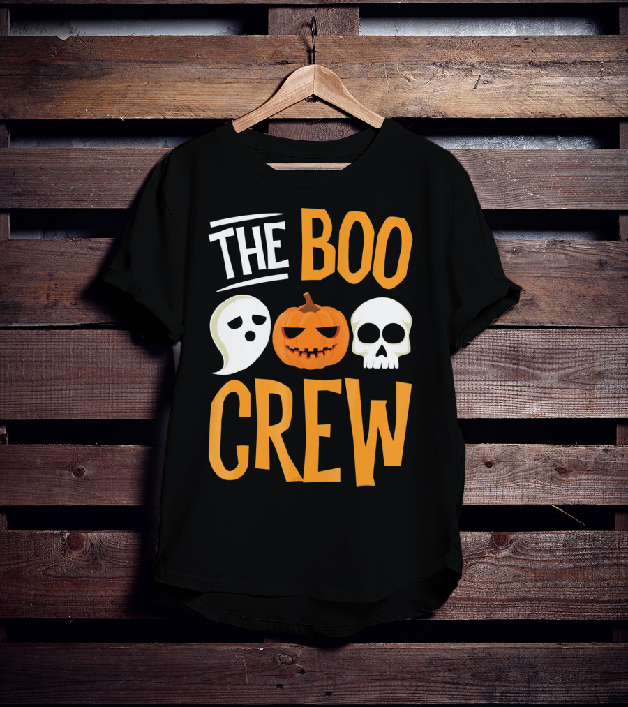 The Boo Crew Ghost Pumpkin Skull Halloween T-Shirt