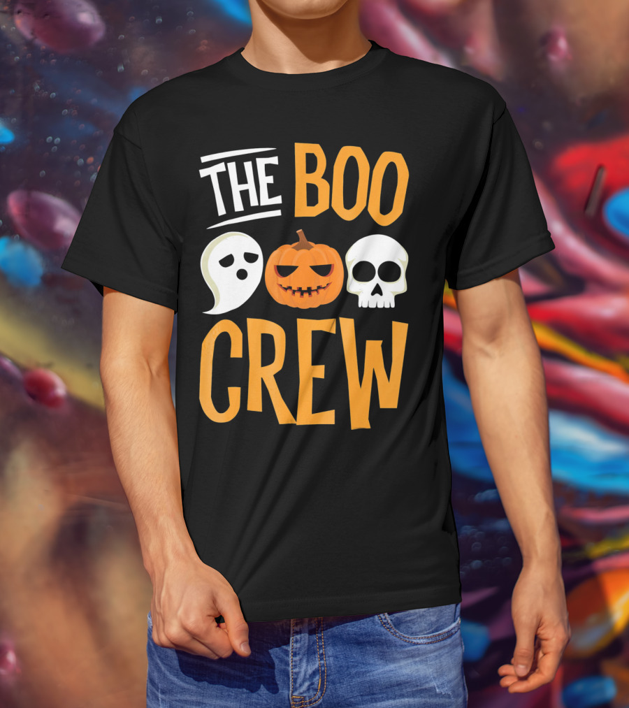 The Boo Crew Ghost Pumpkin Skull Halloween T-Shirt