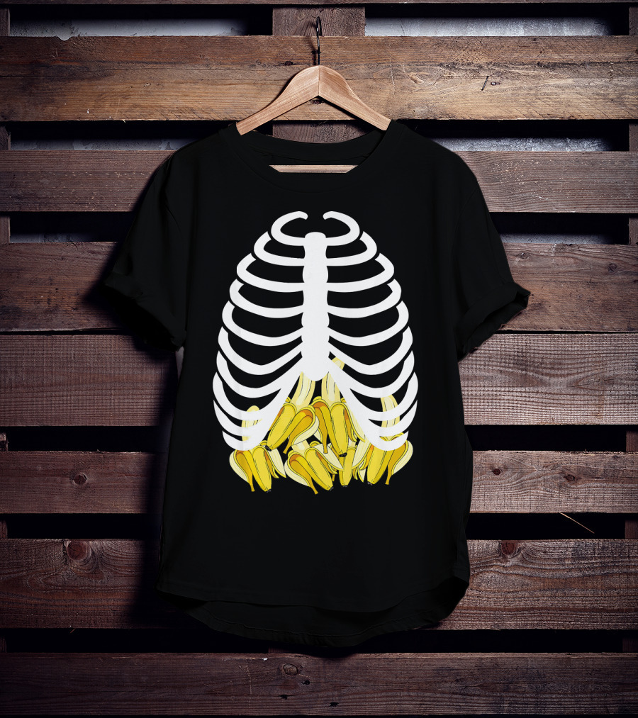 Halloween Rib Cage Banana Costume Adult Youth Kids T-Shirt