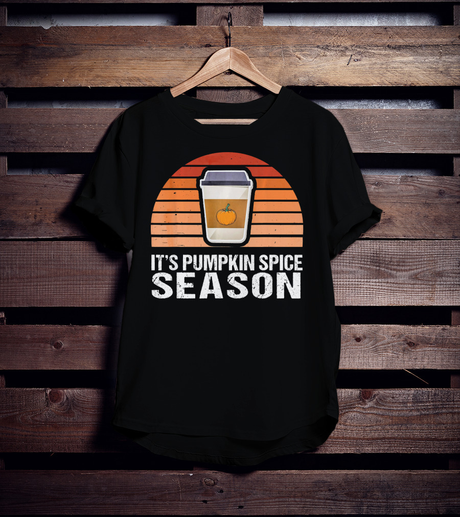 It's Pumpkin Spice Season Vintage Sunset Coffee Cup T-Shirt