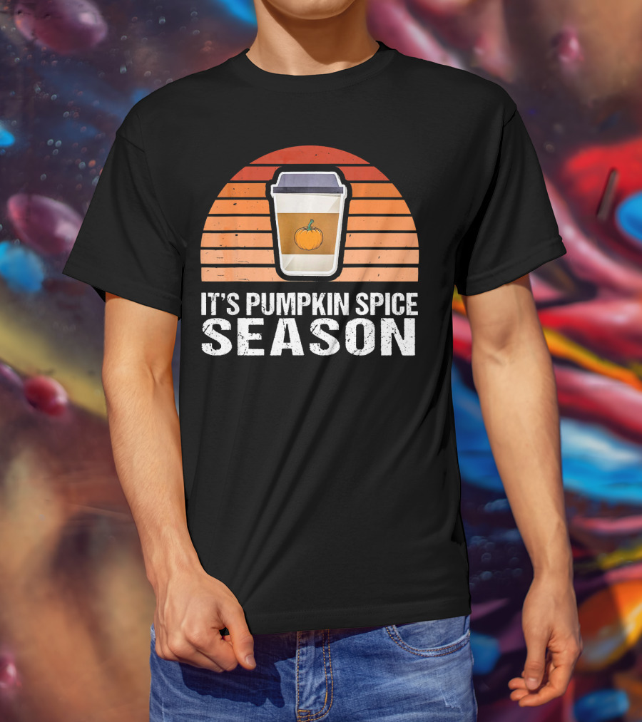 It's Pumpkin Spice Season Vintage Sunset Coffee Cup T-Shirt