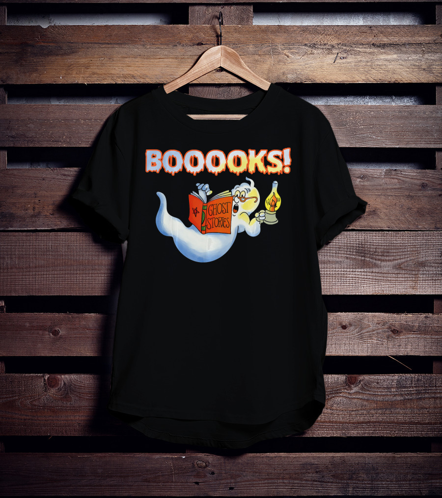 Halloween Ghost Booooks Ghost Stories Lamp Book Lover T-Shirt