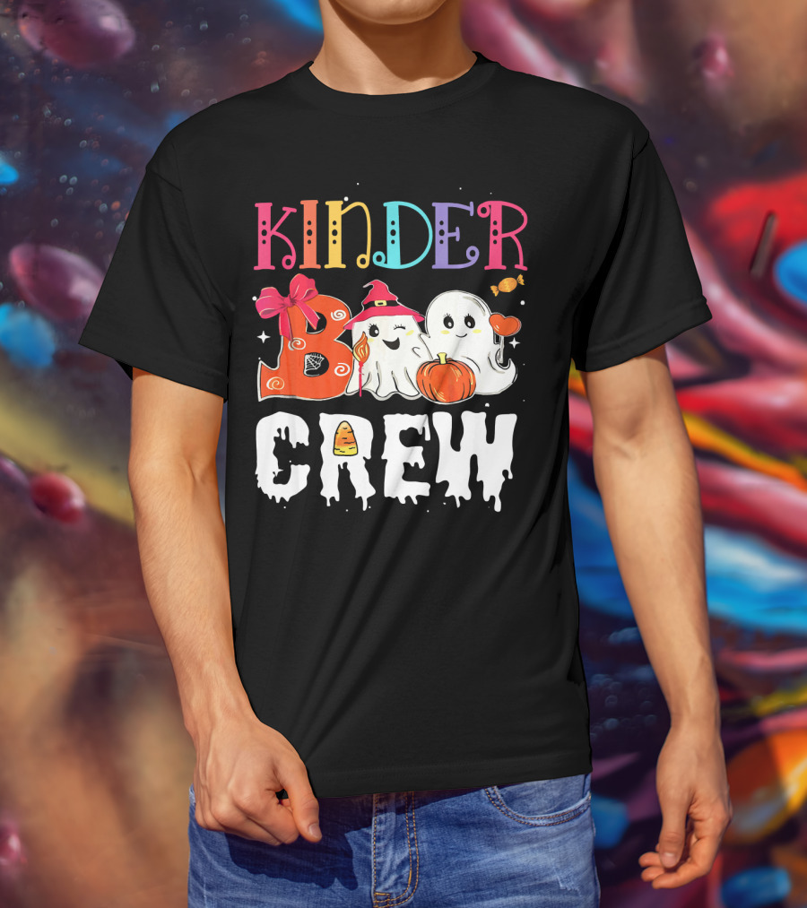 Kinder Boo Crew Halloween Ghosts Candy Pumpkin T-Shirt
