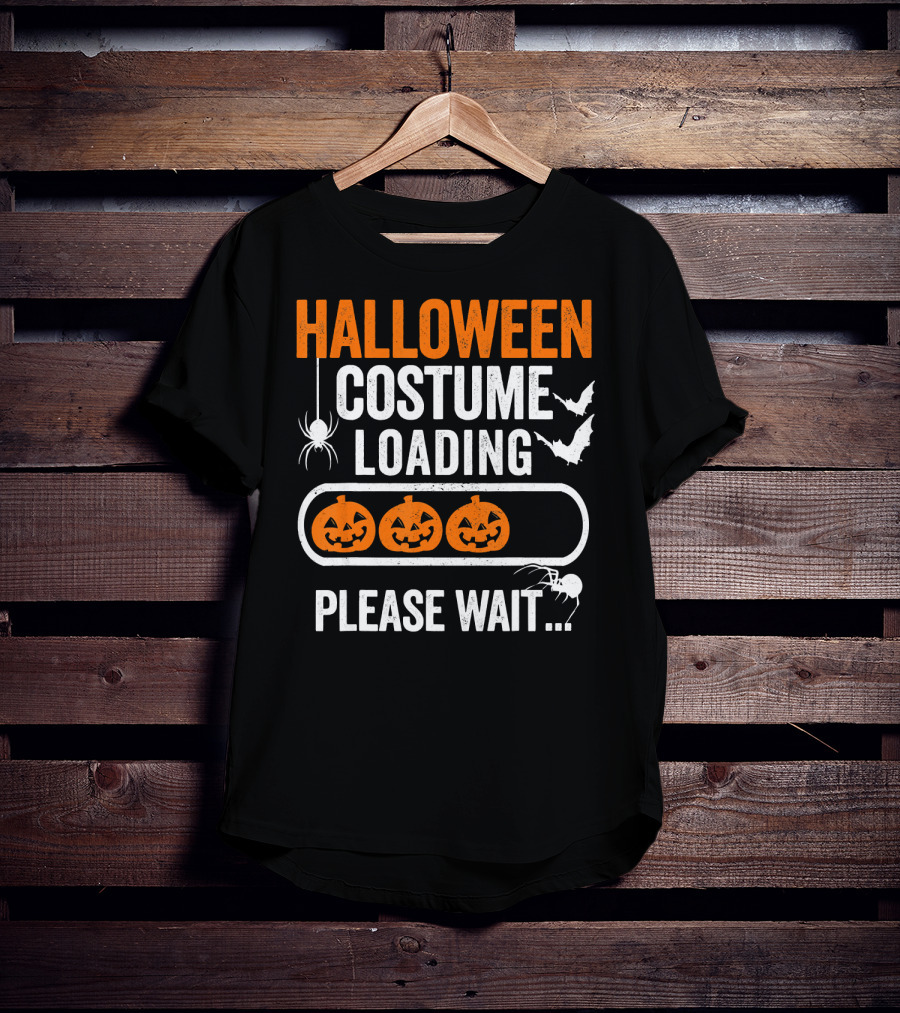 Halloween Costume Loading Please Wait Pumpkin Gamer T-Shirt
