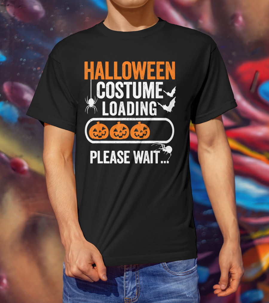 Halloween Costume Loading Please Wait Pumpkin Gamer T-Shirt