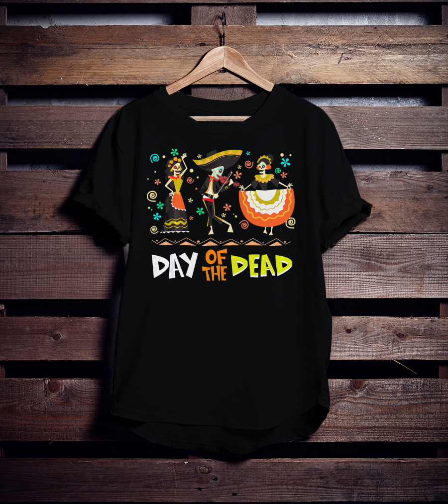 Day Of The Dead Dia De Los Muertos Sugar Skulls Festive Dance T-Shirt