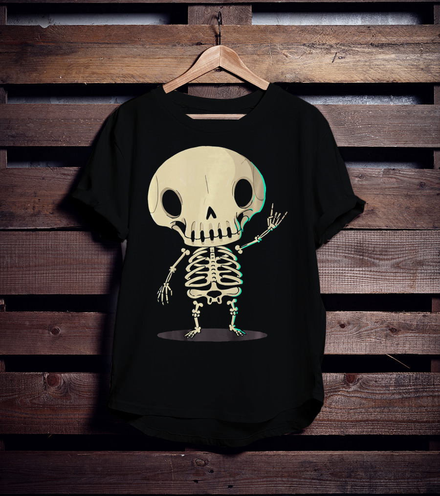 SKELETON Halloween Costume Rib Cute Skull Bones T-Shirt