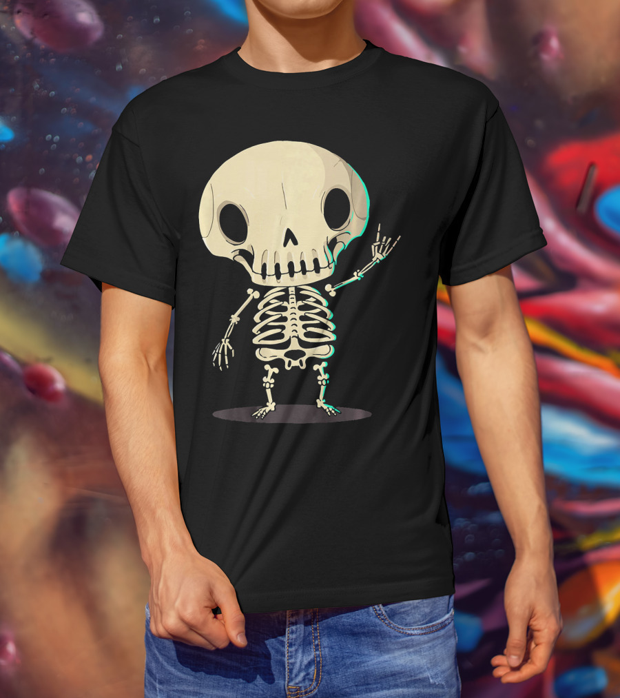 SKELETON Halloween Costume Rib Cute Skull Bones T-Shirt