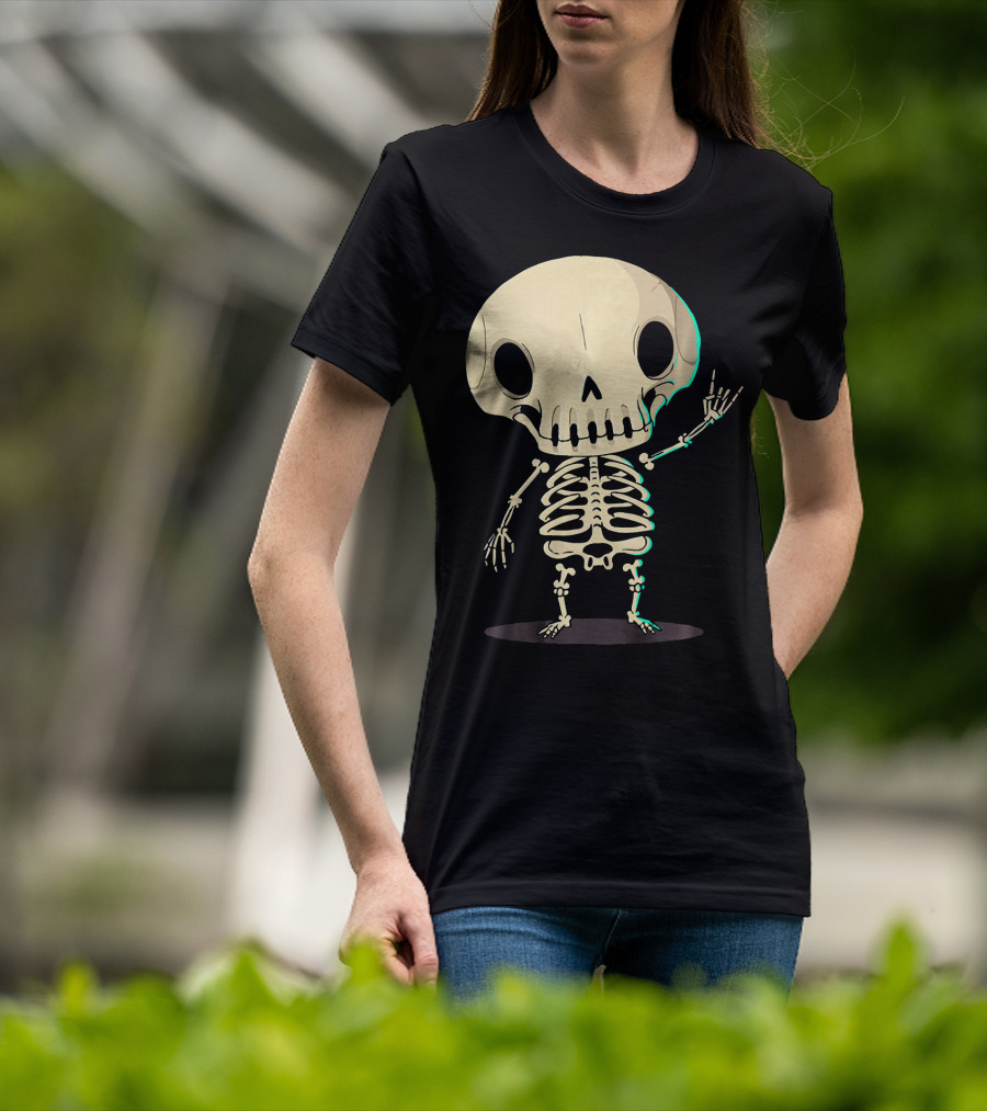 SKELETON Halloween Costume Rib Cute Skull Bones T-Shirt