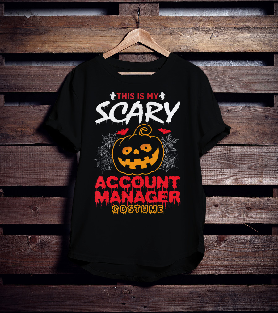 This Is My Scary Account Manager Costume With Jack-O'-Lantern Ghosts And Spiderwebs T-Shirt